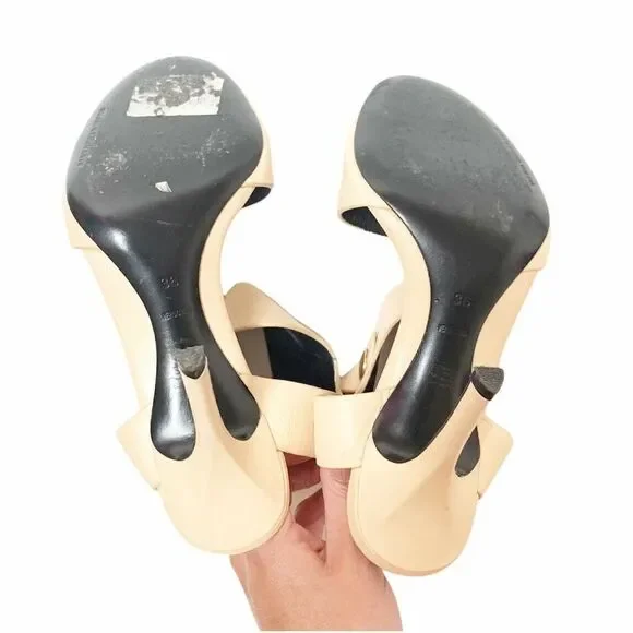 Alexander Wang Amber Beige Tan Leather Sandal Heel - Picture 7 of 10